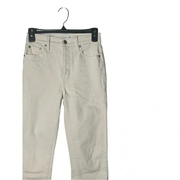 1784. DAZE HIGH WAIST STRAIGHT LEG ANKLE STYLE DENIM JEANS OATMEAL IN COLOR 24 - Picture 2 of 9